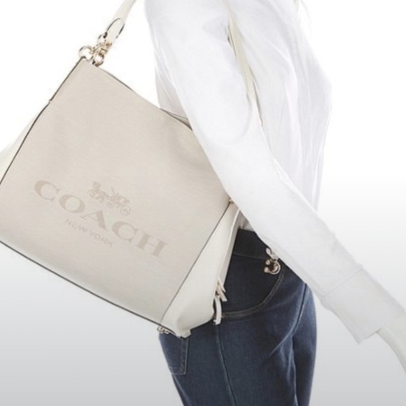 Coach Dalton 31 Horse & Carriage, Jacquard & Leather Shoulder Bag, White & Cream - Picture 7 of 8